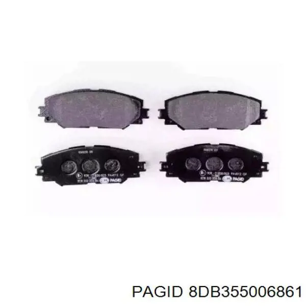 8DB355006861 HELLA-PAGID колодки тормозные передние дисковые