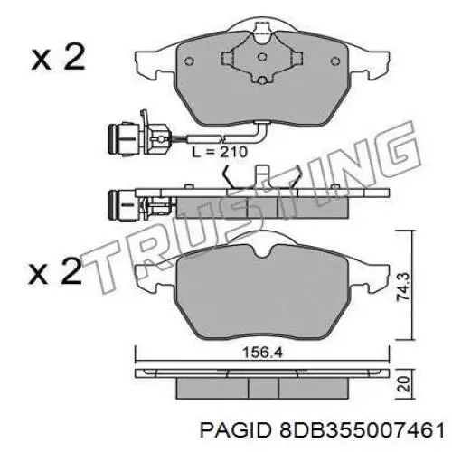Тормозные колодки HELLA-PAGID 8DB355007461