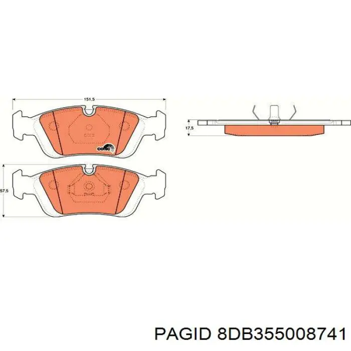 Купить 8DB355008741 HELLA-PAGID Колодки тормозные