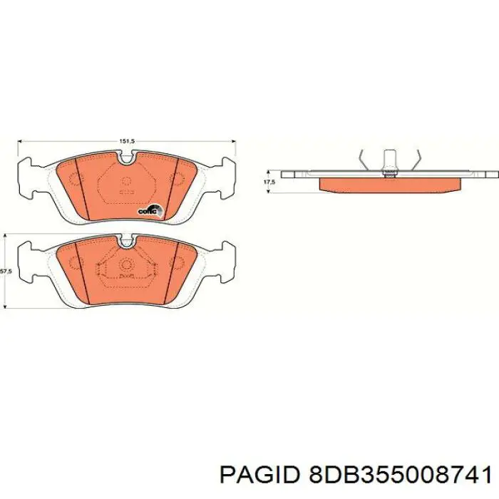 Тормозные колодки HELLA-PAGID 8DB355008741