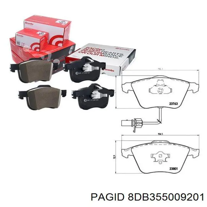 Купить 8DB355009201 HELLA-PAGID Колодки тормозные