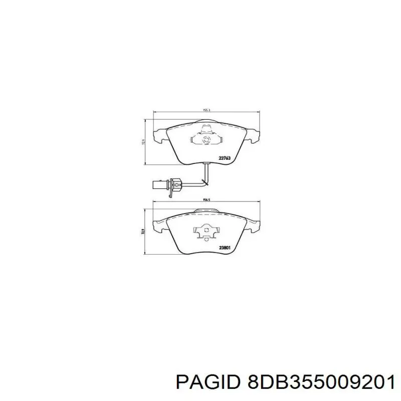 Передние тормозные колодки 8DB355009201 HELLA-PAGID