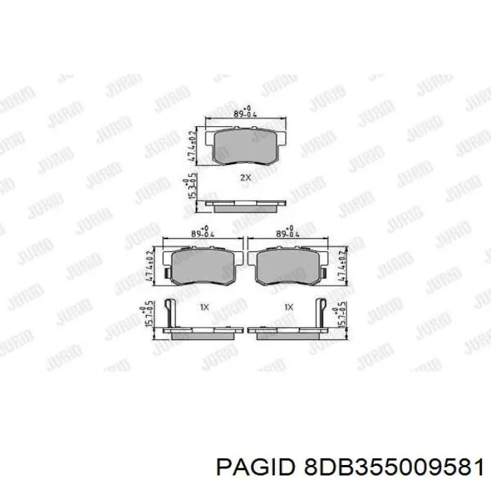 Задние дисковые колодки HELLA-PAGID 8DB355009581