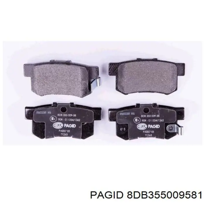 8DB355009581 HELLA-PAGID Колодки тормозные дисковые комплект