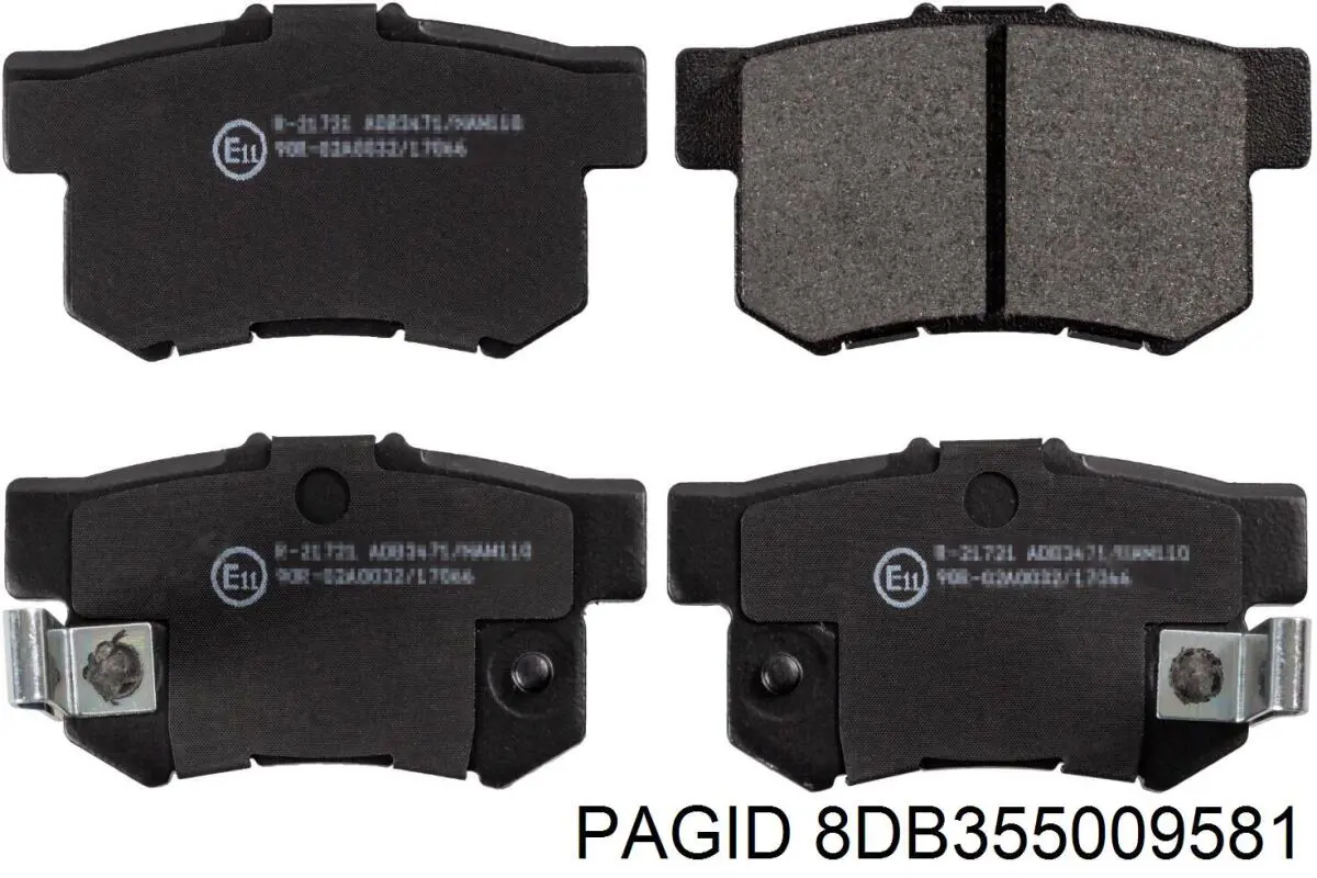 Купить 8DB355009581 HELLA-PAGID Колодки тормозные задние, дисковые