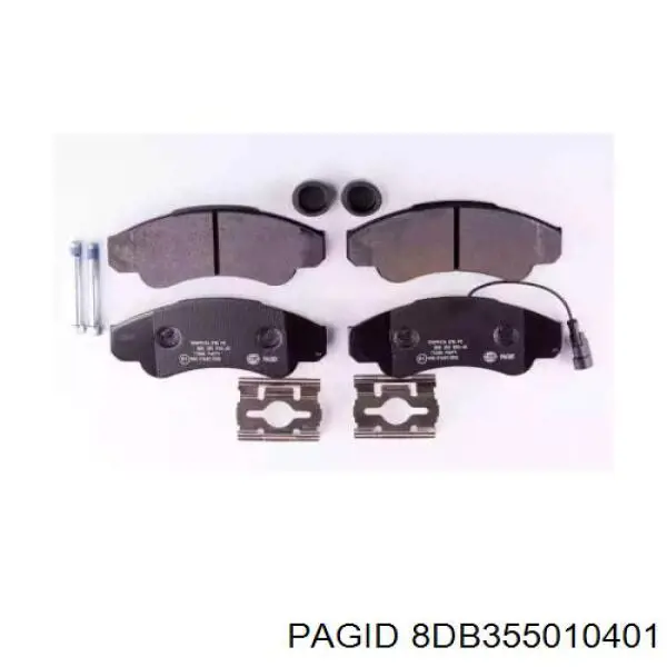 8DB355010401 HELLA-PAGID колодки тормозные передние дисковые