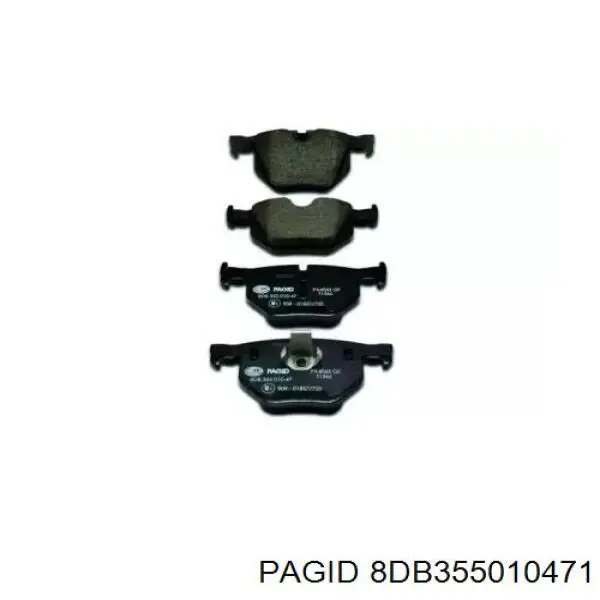 8DB355010471 HELLA-PAGID колодки тормозные задние дисковые
