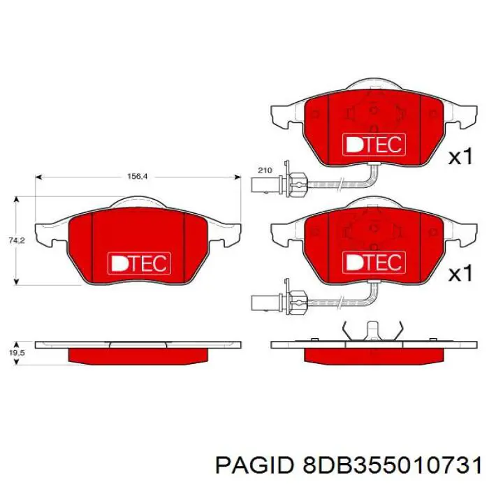 Тормозные колодки HELLA-PAGID 8DB355010731