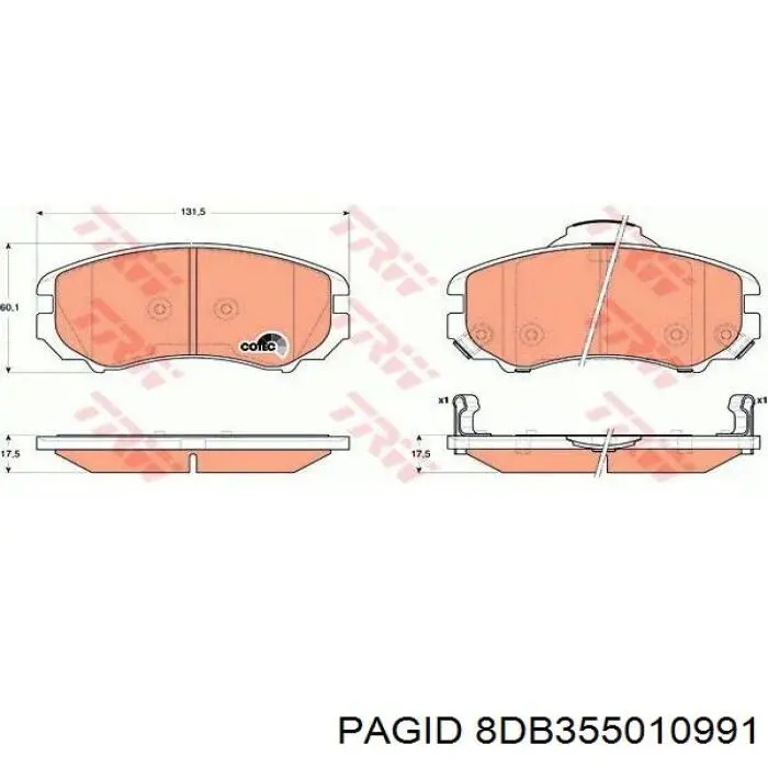 Тормозные колодки HELLA-PAGID 8DB355010991