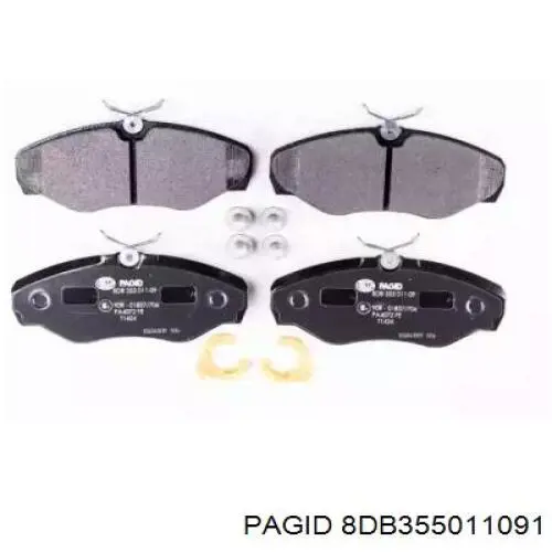 Колодки тормозные передние дисковые PAGID 8DB355011091