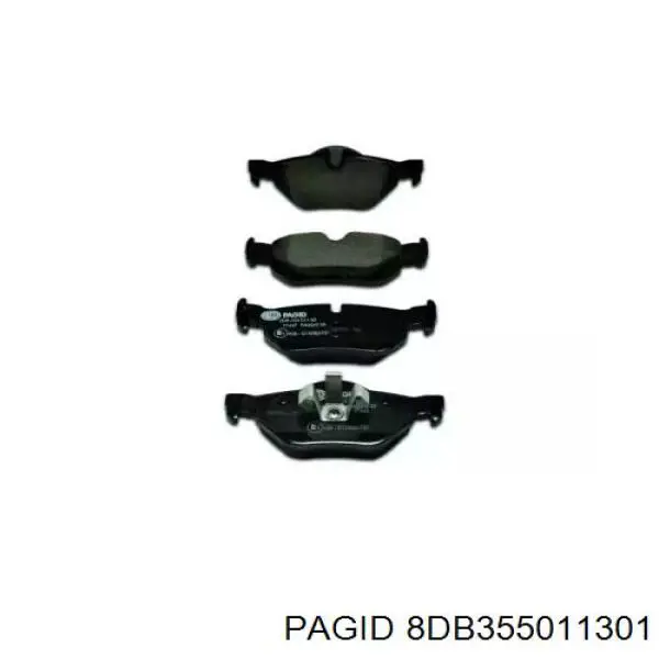 8DB355011301 HELLA-PAGID колодки тормозные задние дисковые