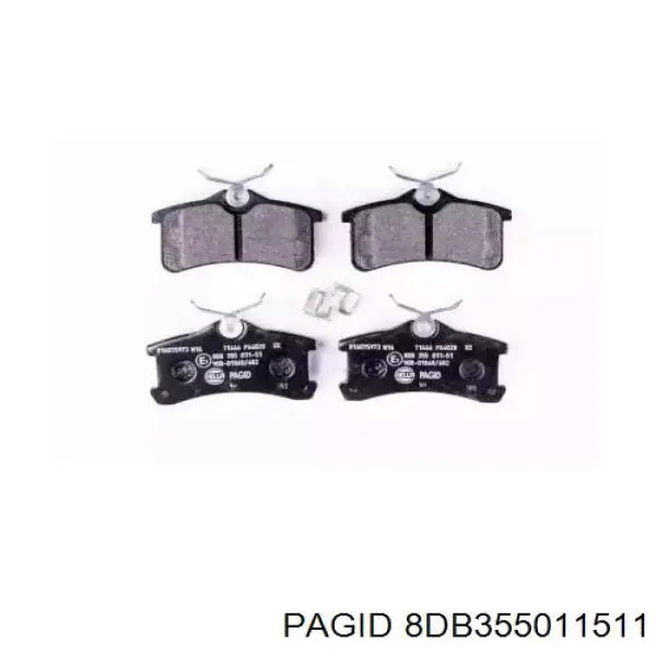 8DB355011511 HELLA-PAGID колодки тормозные задние дисковые