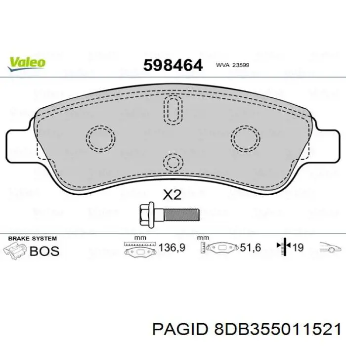 Колодки HELLA-PAGID 8DB355011521 цена, от 21.54 USD