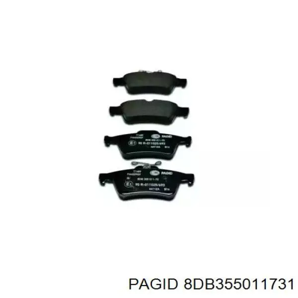 8DB355011731 HELLA-PAGID колодки тормозные задние дисковые