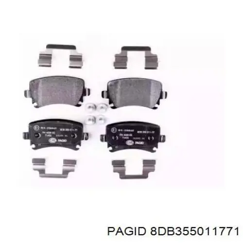 8DB355011771 HELLA-PAGID колодки тормозные задние дисковые