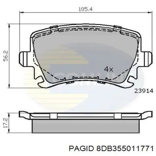 Колодки дисковые  HELLA-PAGID 8DB355011771 цена, от 23.57 USD