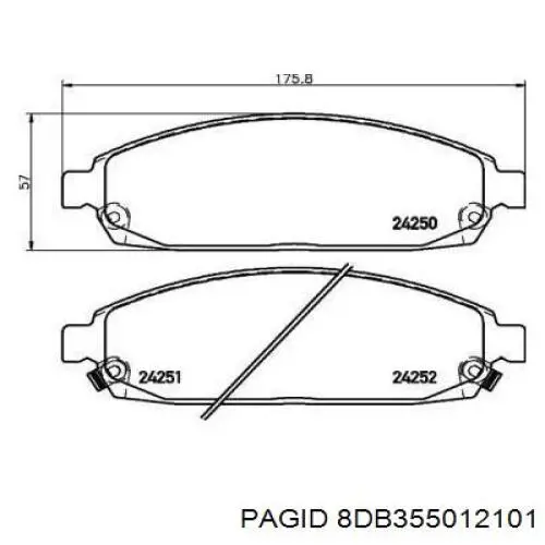 Купить 8DB355012101 HELLA-PAGID Колодки тормозные