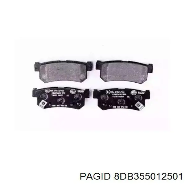 8DB 355 012-501 HELLA-PAGID колодки тормозные задние дисковые