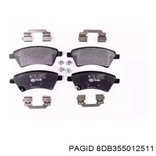 Передние тормозные колодки 8DB355012511 HELLA-PAGID