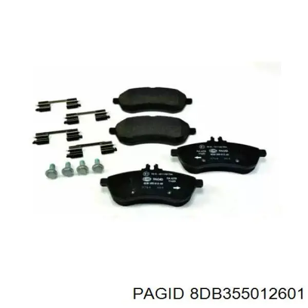 8DB355012601 HELLA-PAGID колодки тормозные передние дисковые