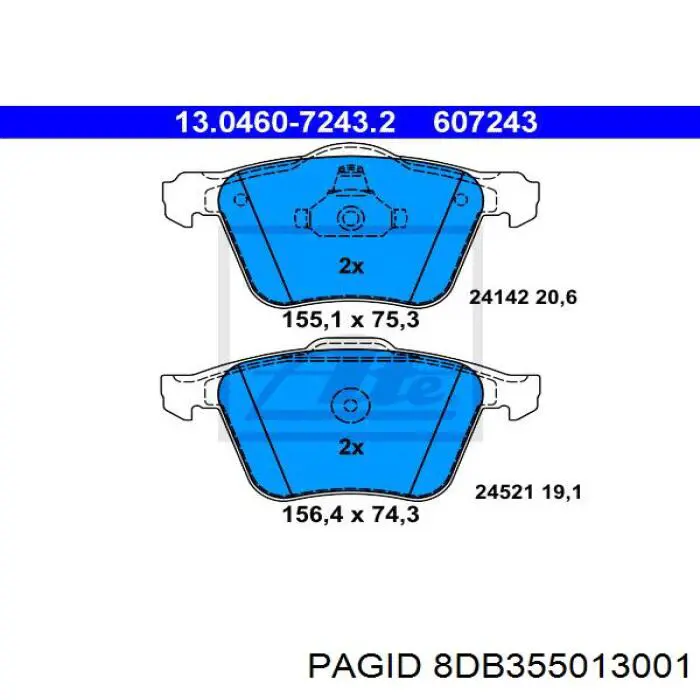 Купить 8DB355013001 HELLA-PAGID Колодки тормозные