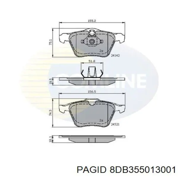 Передние тормозные колодки 8DB355013001 HELLA-PAGID