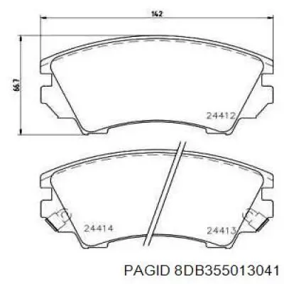 8DB355013041 HELLA-PAGID Колодки передние