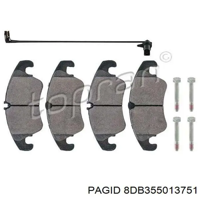 Купить 8DB355013751 HELLA-PAGID Колодки тормозные