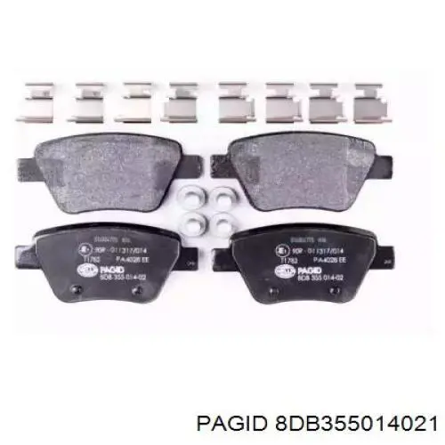 8DB355014021 HELLA-PAGID колодки тормозные задние дисковые