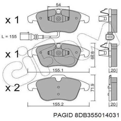 Тормозные колодки HELLA-PAGID 8DB355014031