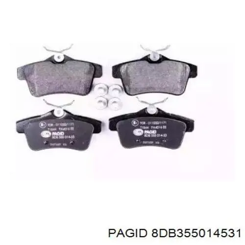 8DB355014531 HELLA-PAGID колодки тормозные задние дисковые