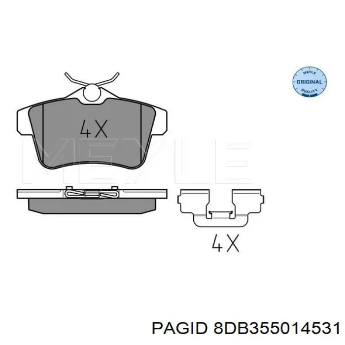 Купить 8DB355014531 HELLA-PAGID Колодки тормозные задние, дисковые