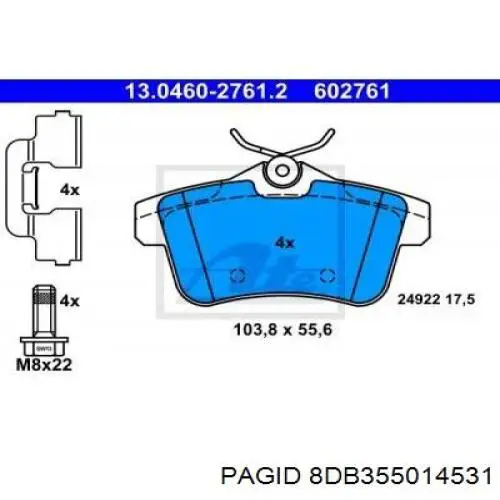 Колодки дисковые  HELLA-PAGID 8DB355014531 цена, от 29.30 USD
