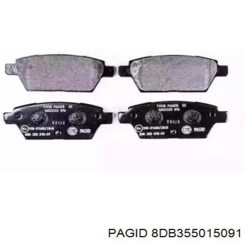 8DB355015091 HELLA-PAGID колодки тормозные задние дисковые