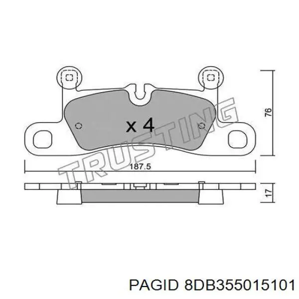 Задние тормозные колодки 8DB355015101 HELLA-PAGID