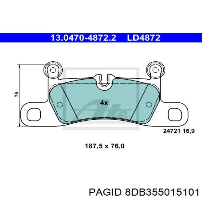 8DB355015101 HELLA-PAGID Колодки тормозные дисковые комплект