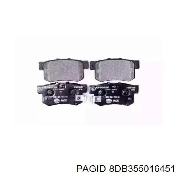8DB355016451 HELLA-PAGID колодки тормозные задние дисковые
