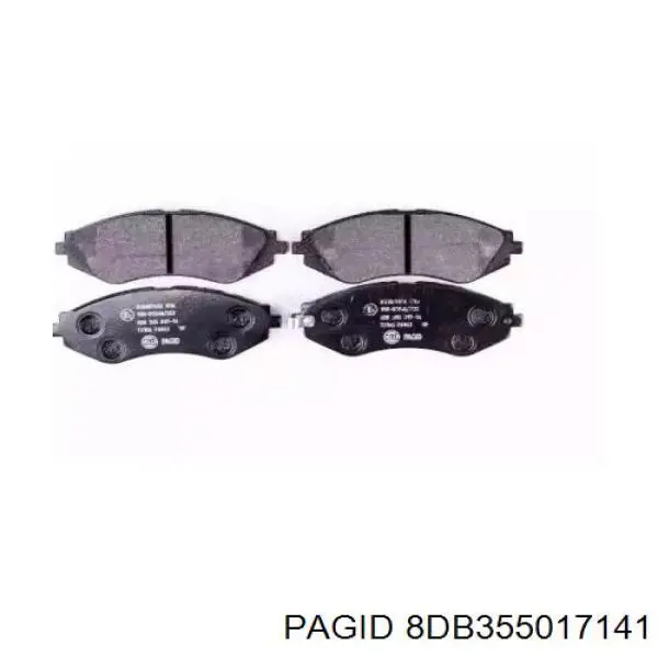 Передние тормозные колодки 8DB355017141 HELLA-PAGID