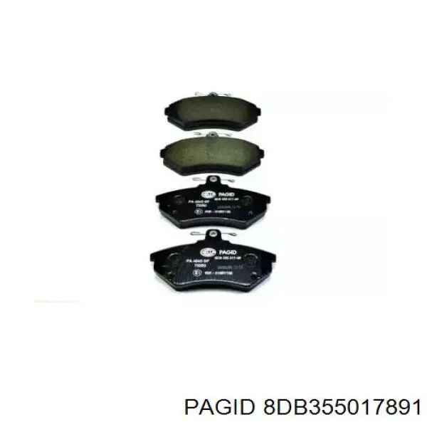 Передние тормозные колодки 8DB355017891 HELLA-PAGID