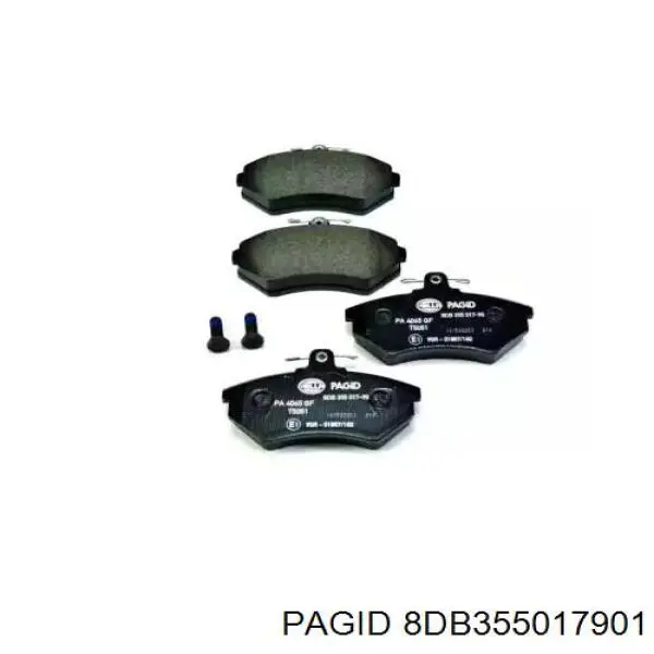 8DB355017901 HELLA-PAGID колодки тормозные передние дисковые