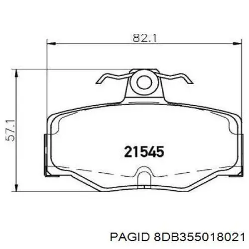 8DB355018021 HELLA-PAGID колодки тормозные задние дисковые