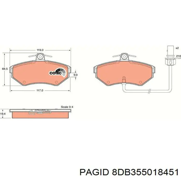Колодки HELLA-PAGID 8DB355018451 цена, от 24.63 USD