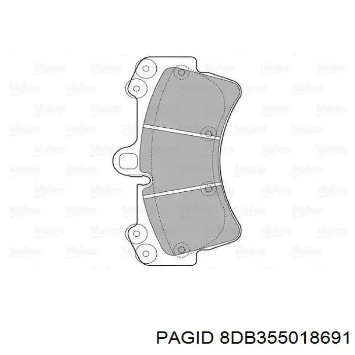 Купить 8DB355018691 HELLA-PAGID Колодки тормозные