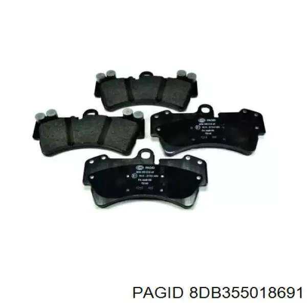 8DB355018691 HELLA-PAGID Колодки передние