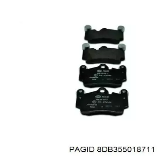 8DB355018711 HELLA-PAGID колодки тормозные задние дисковые