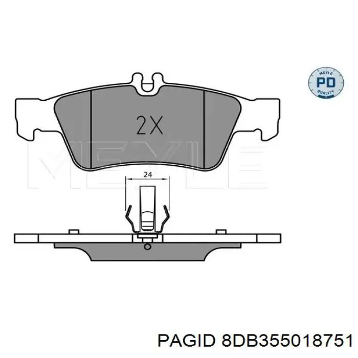Задние тормозные колодки 8DB355018751 HELLA-PAGID