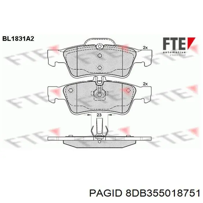 Задние дисковые колодки HELLA-PAGID 8DB355018751