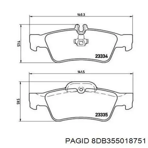 Колодки дисковые  HELLA-PAGID 8DB355018751 цена, от 31.14 USD