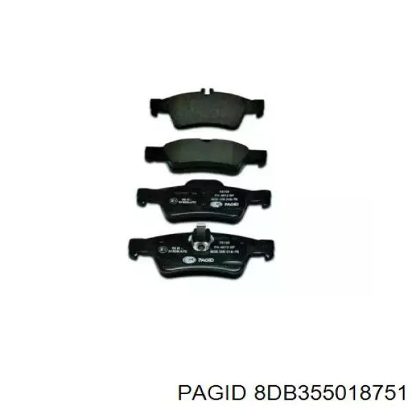 Купить 8DB355018751 HELLA-PAGID Колодки тормозные задние, дисковые