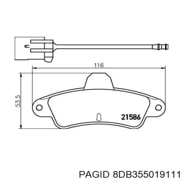 8DB355019111 HELLA-PAGID колодки тормозные задние дисковые